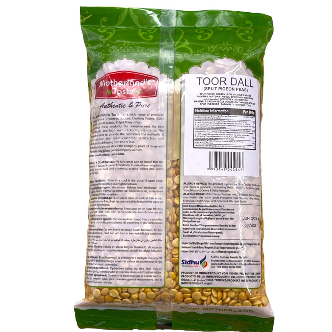 Motherland S Taste Toor Dal 500g Exp June 2024 Yogi Mart Online