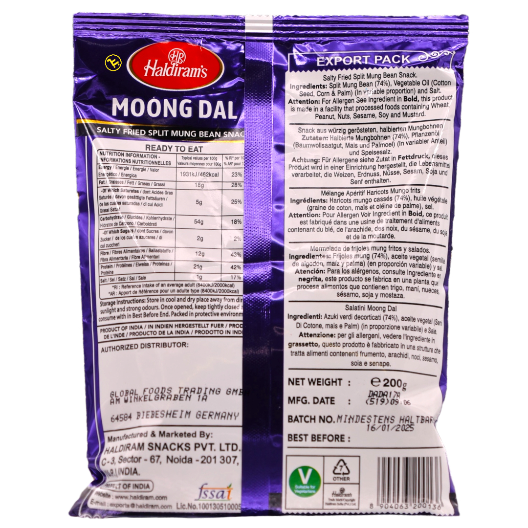 Haldiram's Moong Dal Plain 200g - Yogi Mart - Online Indian Grocery Store