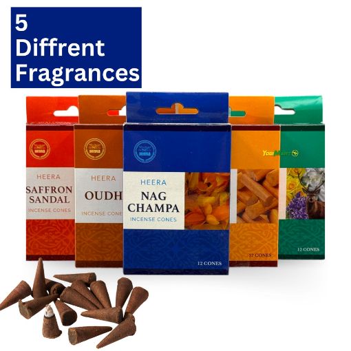 Bild von Heera Pack of 5 Different Incense Cones 